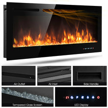 Load image into Gallery viewer, Gymax 50'' Electric Fireplace Recessed and Wall Mounted 750W/1500W W/ Multicolor Flame