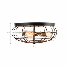 Load image into Gallery viewer, Gymax Semi Flush Mount Ceiling Light 3-Light Industrial Retro Lighting Lamp Bedroom