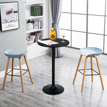 Load image into Gallery viewer, Gymax 24'' Round Pub Table Bistro Bar Height Cocktail Table W/Metal Base Indoor Black