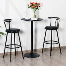 Load image into Gallery viewer, Gymax 24'' Round Pub Table Bistro Bar Height Cocktail Table W/Metal Base Indoor Black
