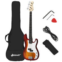 Load image into Gallery viewer, Gymax Full Size Electric Bass Guitar 4 String with Strap Guitar Bag Amp Cord Red New