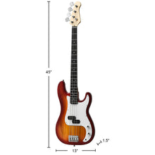 Load image into Gallery viewer, Gymax Full Size Electric Bass Guitar 4 String with Strap Guitar Bag Amp Cord Red New