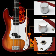 Load image into Gallery viewer, Gymax Full Size Electric Bass Guitar 4 String with Strap Guitar Bag Amp Cord Red New