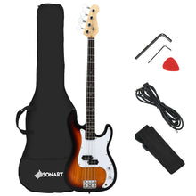 Load image into Gallery viewer, Gymax Full Size Electric Bass Guitar 4 String with Strap Guitar Bag Amp Cord Yellow
