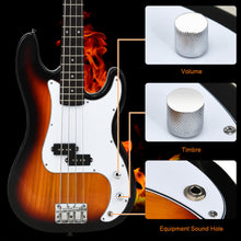 Load image into Gallery viewer, Gymax Full Size Electric Bass Guitar 4 String with Strap Guitar Bag Amp Cord Yellow