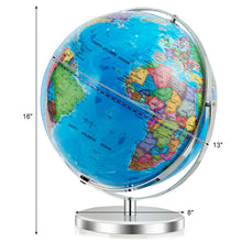 Load image into Gallery viewer, Gymax 13'' Illuminated World Globe 720 Degree Rotating Education Cartography Map W/ LED