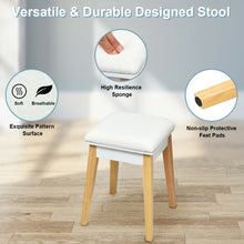 Load image into Gallery viewer, Gymax Vanity Makeup Table Cushioned Stool Set W/Flip Top Mirror &1 Drawer Writing Desk