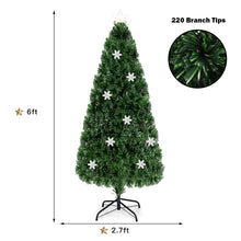 Load image into Gallery viewer, Gymax Fiber Optic 6' PVC Artificial Christmas Tree LED Lights Metal Stand