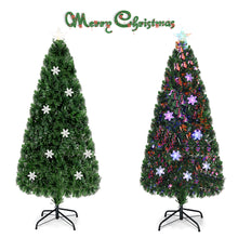 Load image into Gallery viewer, Gymax Fiber Optic 6' PVC Artificial Christmas Tree LED Lights Metal Stand