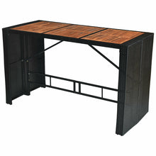 Load image into Gallery viewer, Gymax Set of 7pcs Rattan Wicker Bar Set Patio Dining Furniture w/ Wood Table Top 6 Stools
