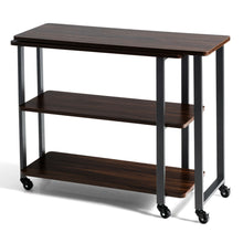 Load image into Gallery viewer, Gymax Walnut Sofa Side Table Rotating Bookcase End Table w/Wheels
