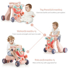 Load image into Gallery viewer, Gymax 2-in-1 Baby Sit-to-Stand Walker Kids Activity Center Pink Home