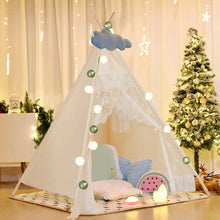 Load image into Gallery viewer, Gymax Kids Lace Teepee Tent Folding Children Playhouse W/Bag Christmas