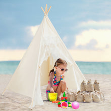 Load image into Gallery viewer, Gymax Kids Lace Teepee Tent Folding Children Playhouse W/Bag Christmas