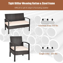 Load image into Gallery viewer, Gymax 8PCS Patio Rattan Set Cushioned Sectional Sofa Glass Table