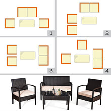 Load image into Gallery viewer, Gymax 4PCS Patio Rattan Set Cushioned Sectional Sofa Glass Table