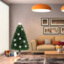 Load image into Gallery viewer, Gymax 4' Pre-Lit Multi-Color Lights Fiber Optic Artificial Christmas Tree with Snowflakes