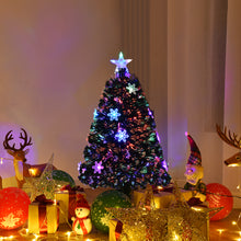 Load image into Gallery viewer, Gymax 4' Pre-Lit Multi-Color Lights Fiber Optic Artificial Christmas Tree with Snowflakes