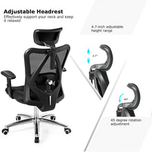 Load image into Gallery viewer, Gymax High Back Mesh Office Chair Adjustable Lumbar Support&Headrest Home Study Black