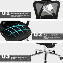 Load image into Gallery viewer, Gymax High Back Mesh Office Chair Adjustable Lumbar Support&Headrest Home Study Black