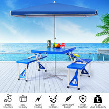 Load image into Gallery viewer, Gymax Outdoor Camping Foldable Picnic Table w/ Bench 4 Seat