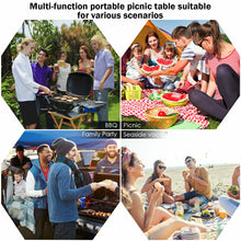 Load image into Gallery viewer, Gymax Outdoor Camping Foldable Picnic Table w/ Bench 4 Seat
