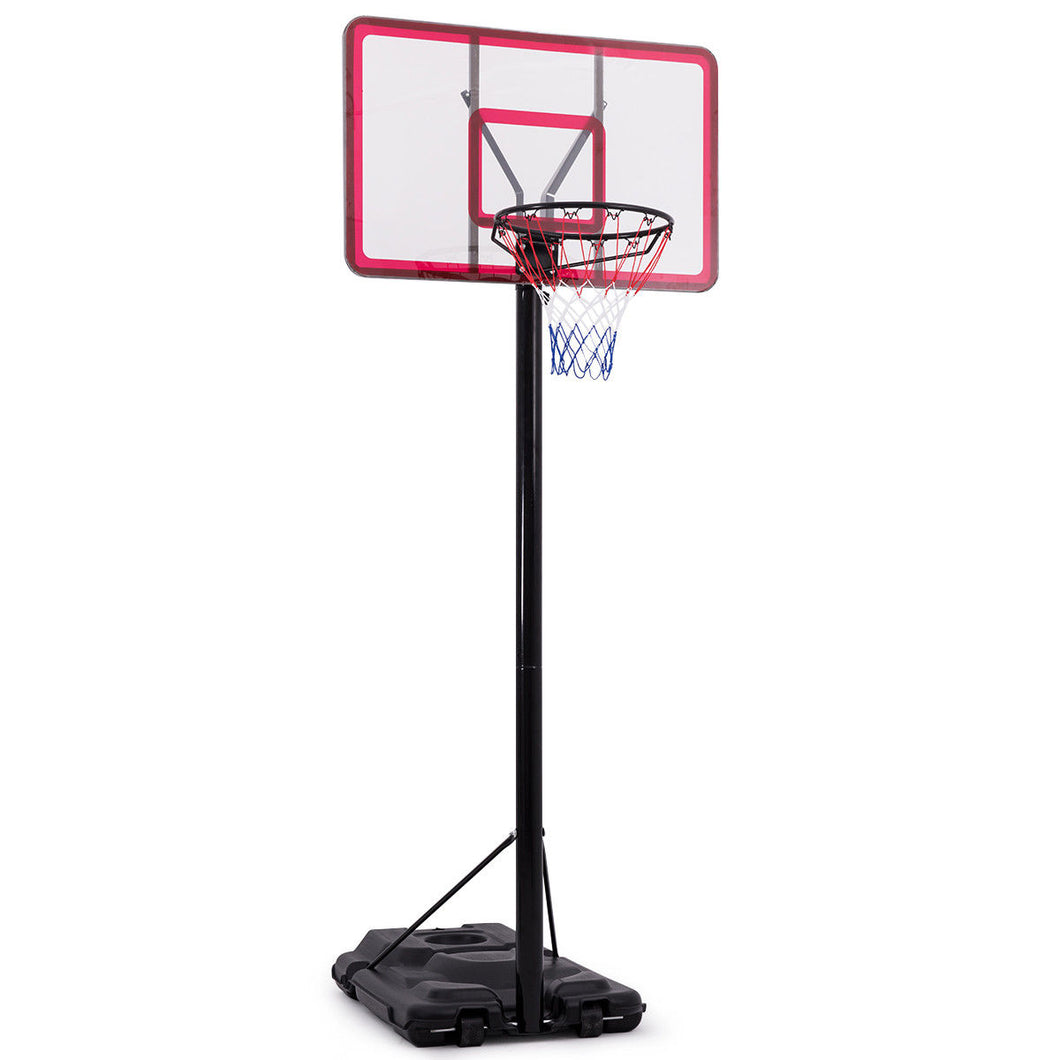 Gymax 10' Height Adjustable Basketball System Hoop Stand Backboard Outdoor with Wheels