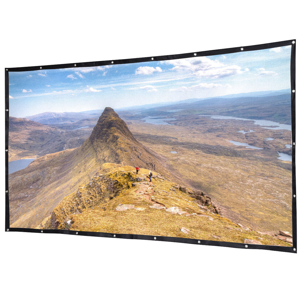 Gymax 120'' 16:9 Portable Projector Screen High Contrast Collapsible Home Theater PVC