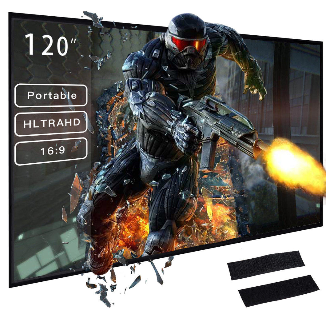 Gymax 120'' 16:9 Portable Projector Screen Roll Easily PVC Fabric Home Theater Movie