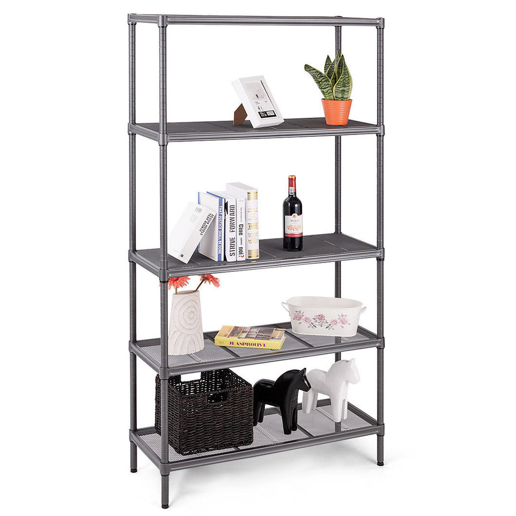 Gymax 72'' 5 Tier Storage Shelf Rack Steel Mesh Organization Home Kitchen Heavy Duty