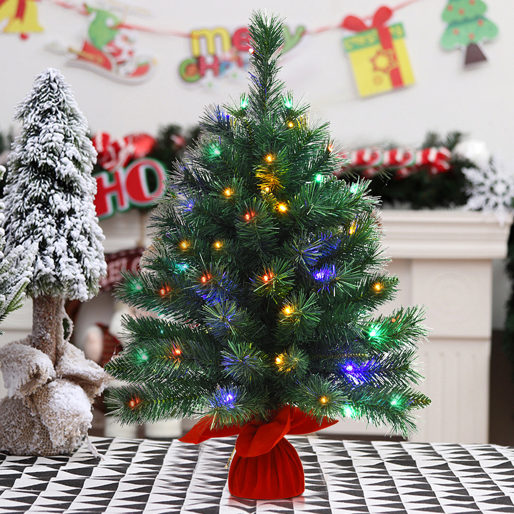 Gymax 26'' Artificial Christmas Tree with  35  LED Lights Battery Operated (Green)