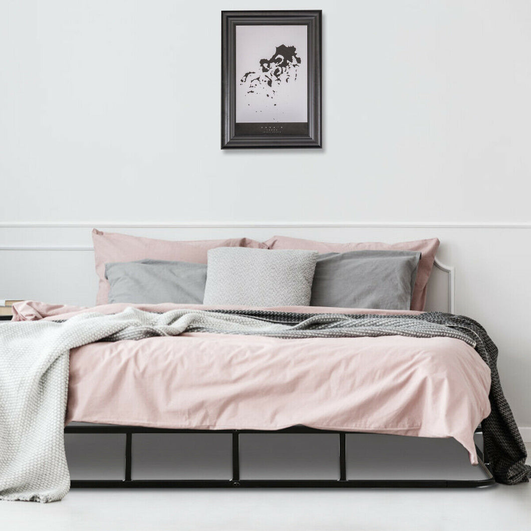 Gymax 9'' King Size Bed Frame Low Profile Steel Slat Mattress Home