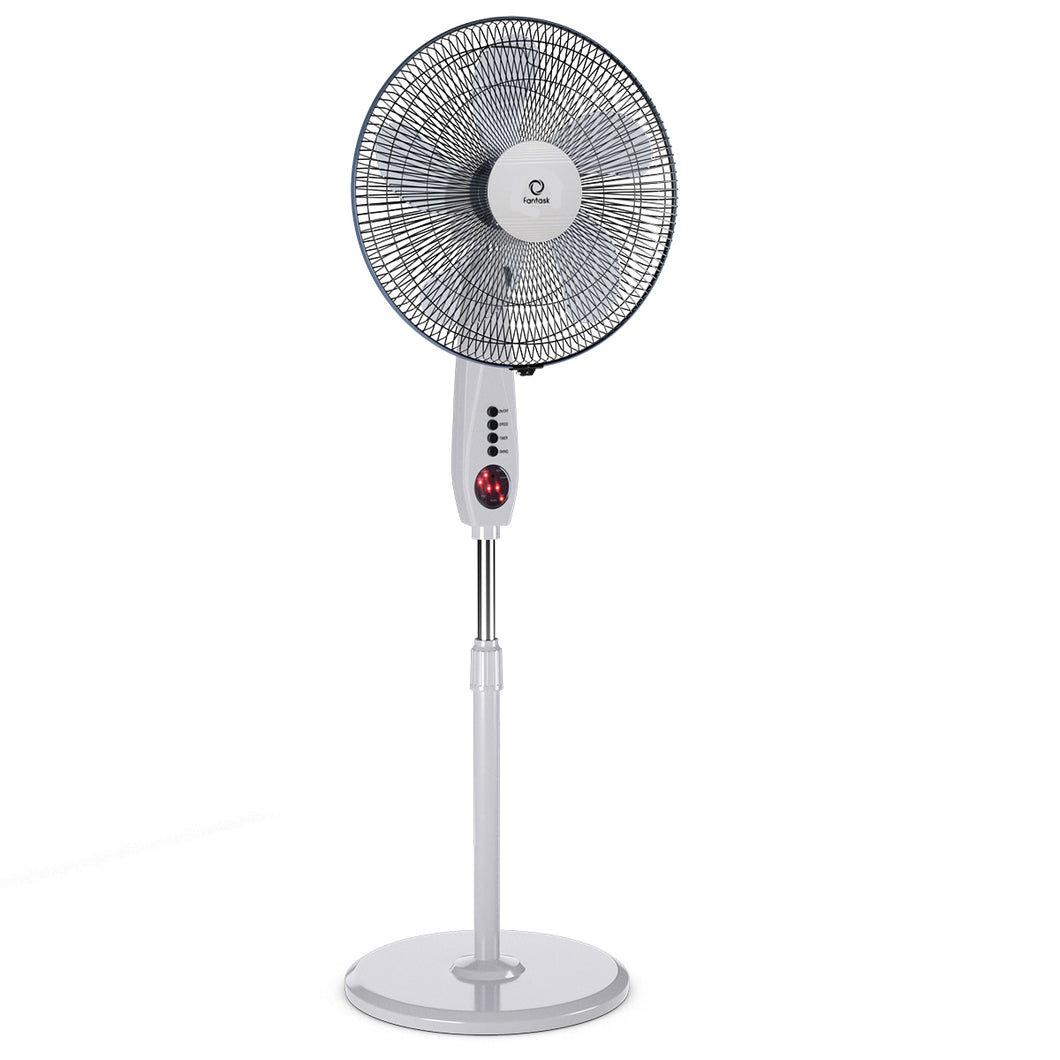 Gymax 15'' Adjustable Pedestal Fan with  5 Blades 3 Speeds 3 Modes Remote Control