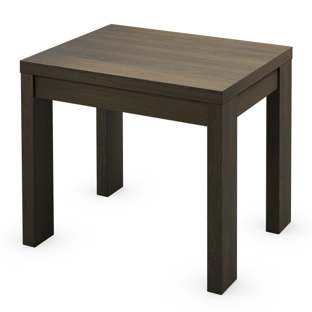 Gymax European Style End Table Coffee Table Nightstand Bedroom Living Room Walnut