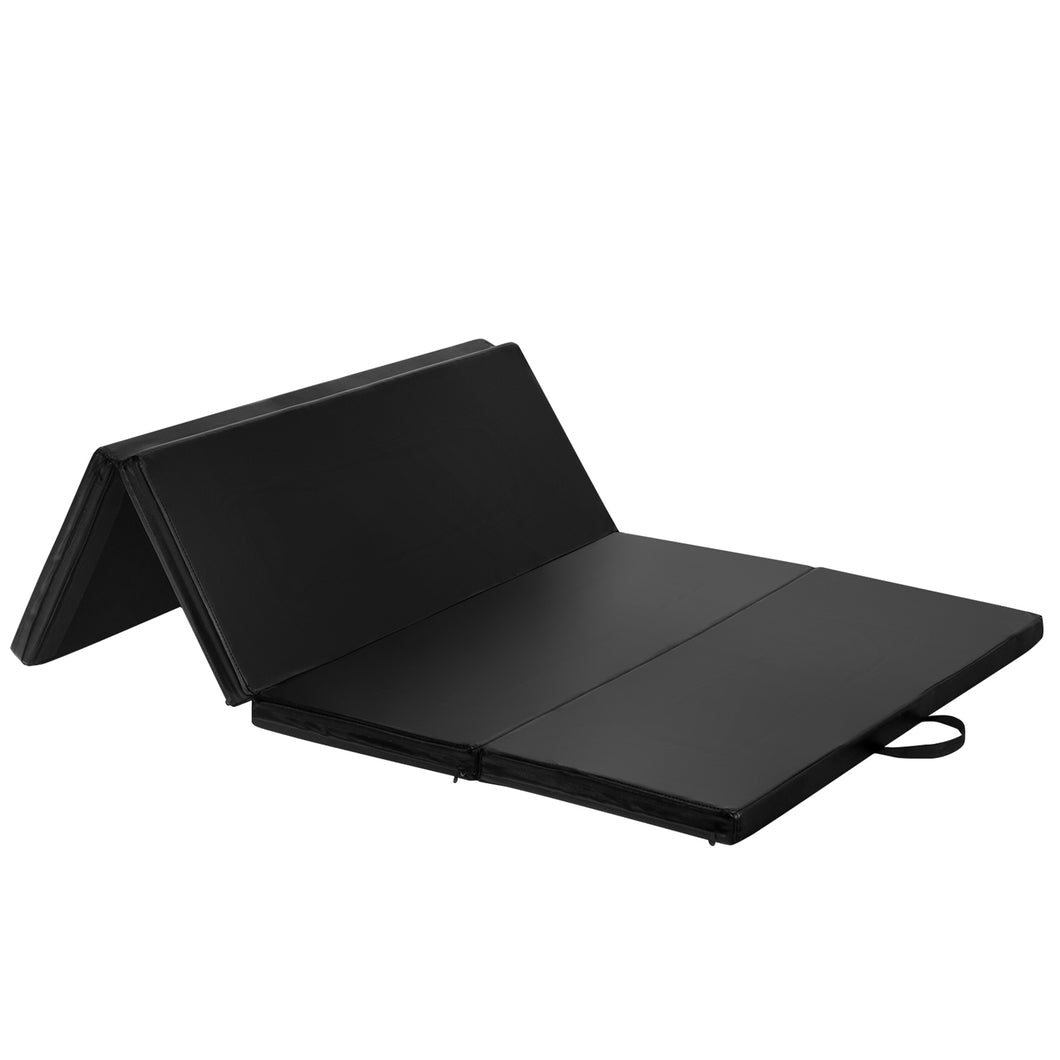 Gymax 6' x 4' Folding Gymnastics Tumbling Mat Thick Panel Gym Fitness Exercise Mat Black