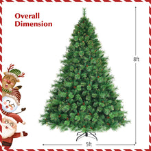 Load image into Gallery viewer, Gymax 7 FT Pre-Lit Artificial Christmas Tree Lush Hinged Xmas Tree w/ LED Lights
