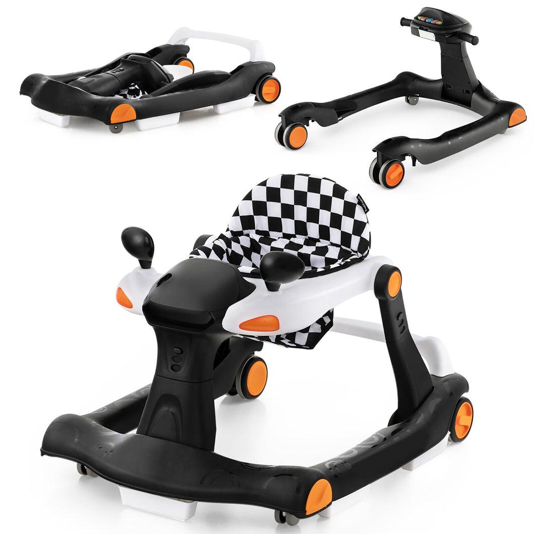 Gymax 2-in-1 Baby Walker Foldable Activity Push Walker with  Adjustable Height