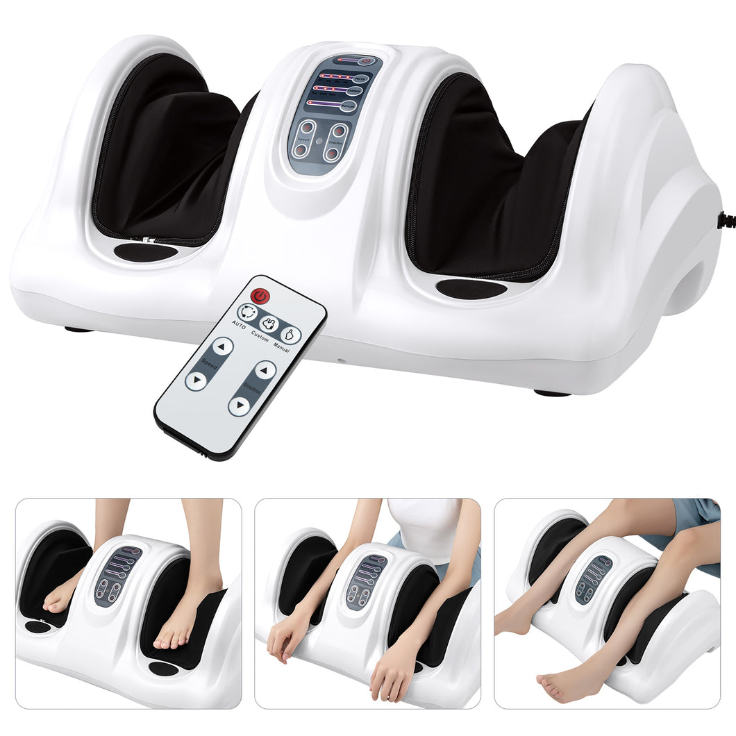 Gymax Rolling Foot Massager Shiatsu Foot Massage Machine with  Remote Control White