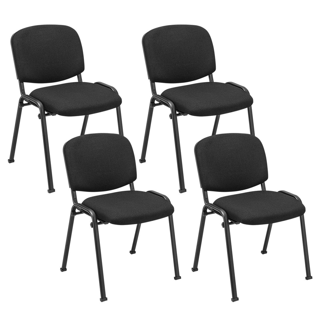 Gymax Set of 4 Office Guest Chair Stackable Reception Chair Waiting Conference Room