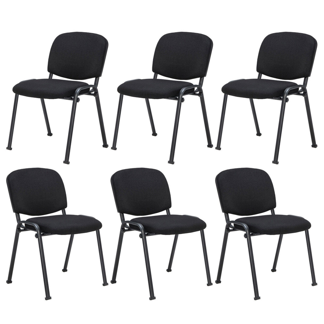 Gymax Set of 6 Office Guest Chair Stackable Reception Chair Waiting Conference Room