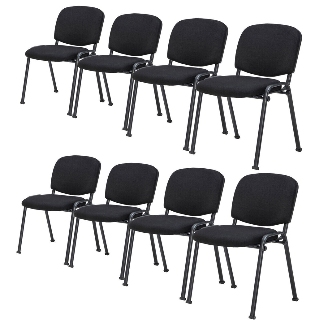 Gymax Set of 8 Office Guest Chair Stackable Reception Chair Waiting Conference Room