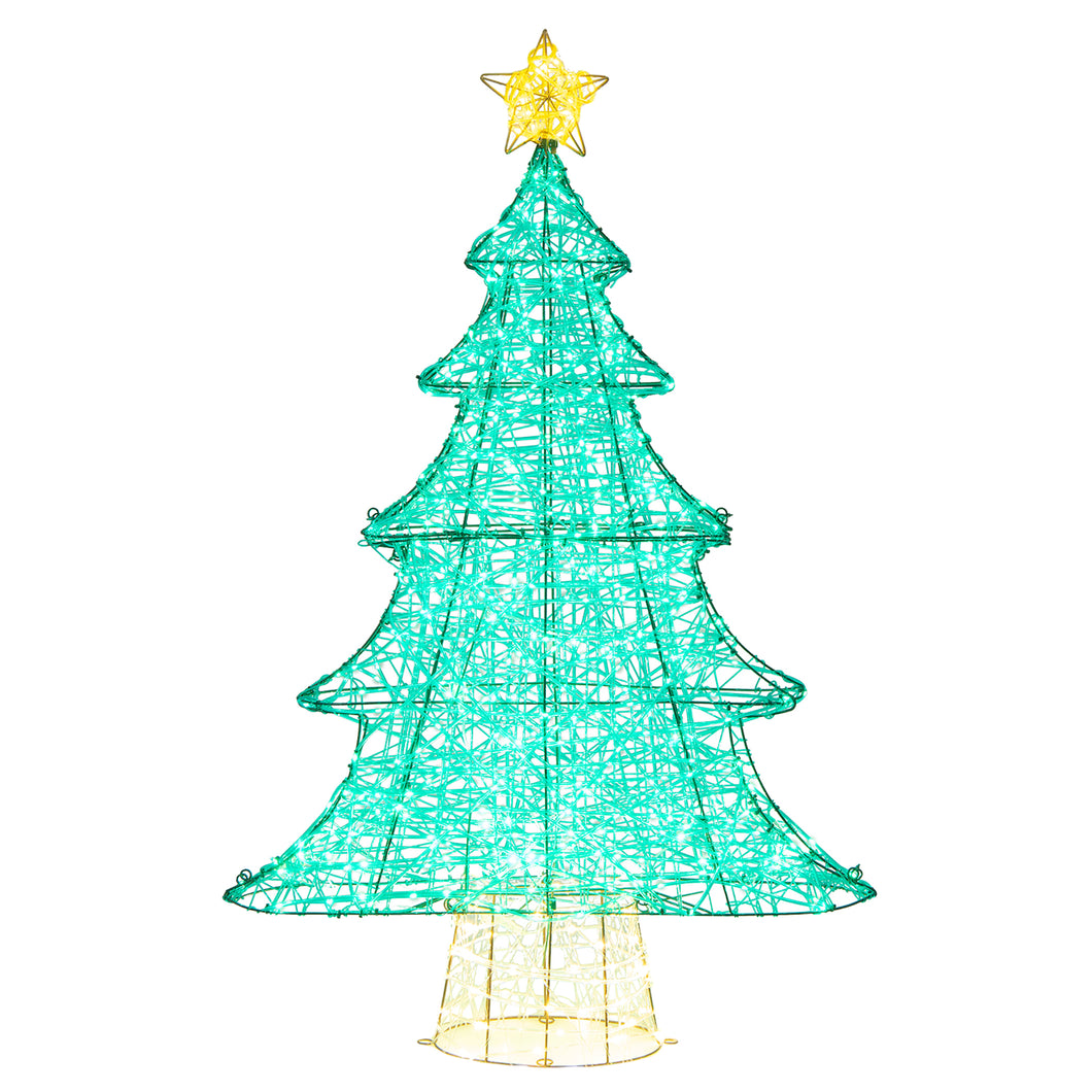 Gymax 4FT Lighted Christmas Tree with  Top Star Illuminated Christmas Tree Decoration
