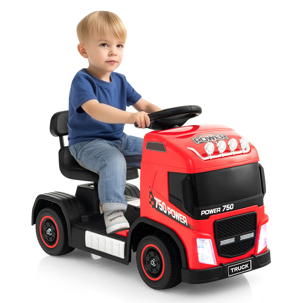 Gymax Kids Ride-on Car 6V Toddler Electric Ride-on Truck with  Adjustable Seat Positions Red