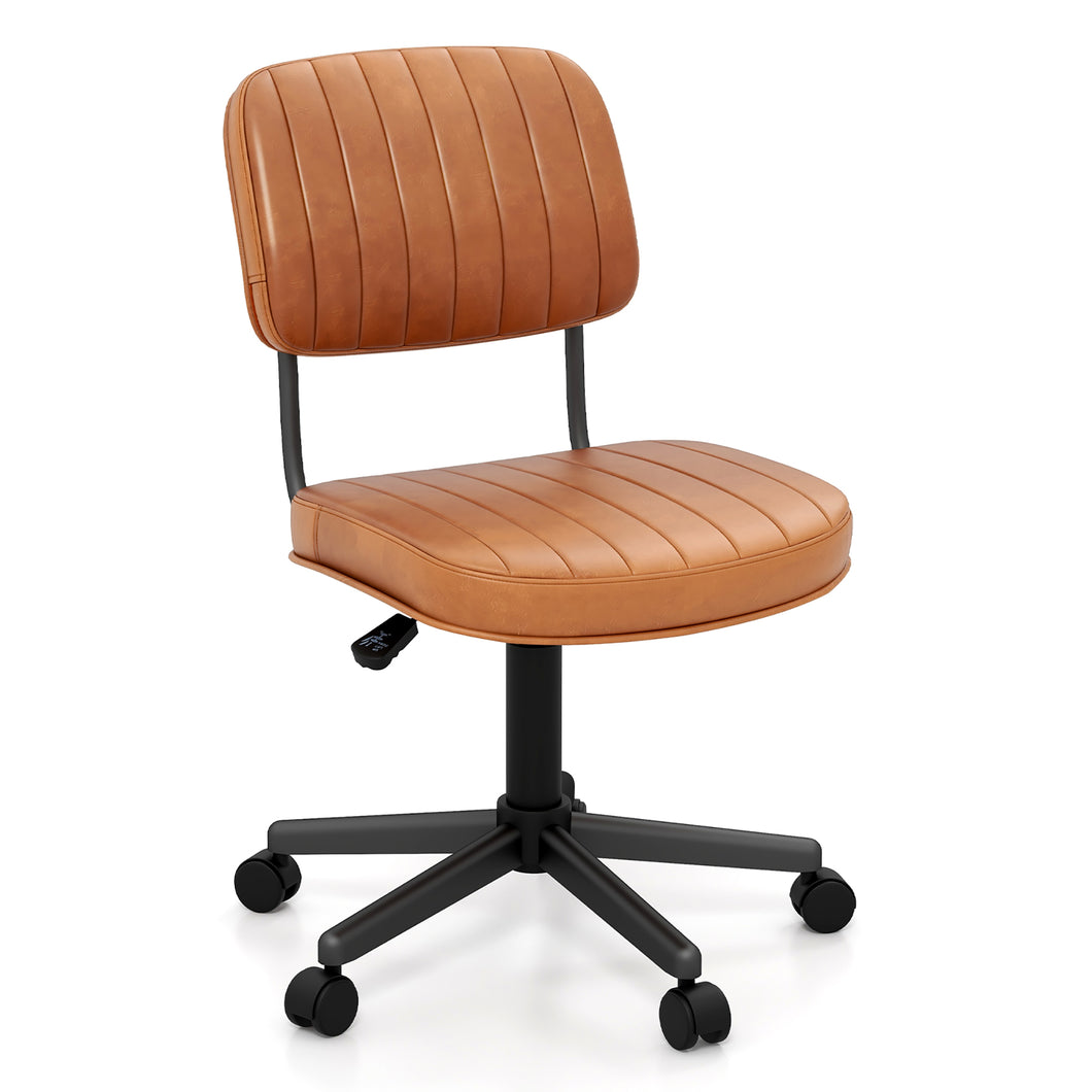 Gymax Armless Office Desk Chair Height Adjustable 360¡ã Swivel Computer Chair Orange