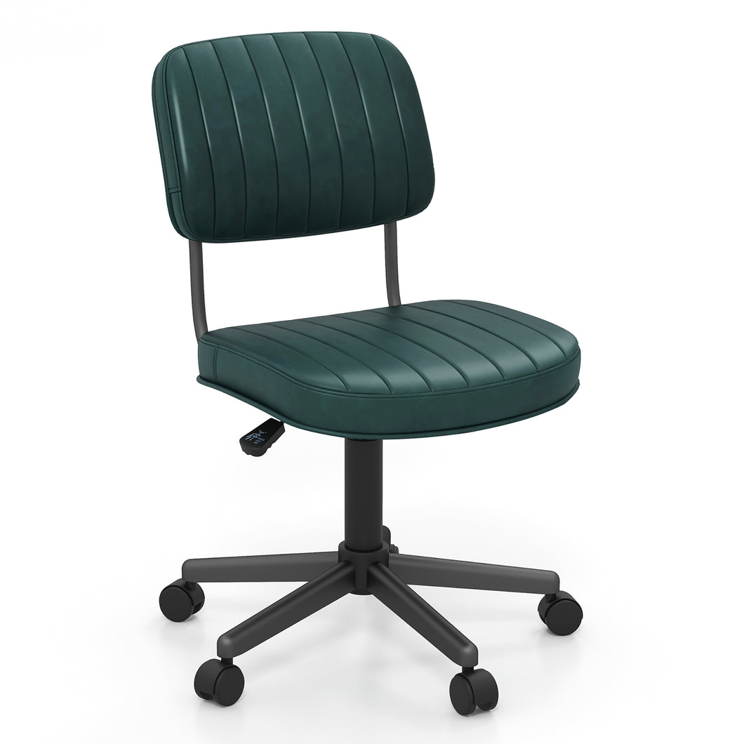 Gymax Armless Office Desk Chair Height Adjustable 360¡ãSwivel Computer Chair with  Ergonomic Backrest Green