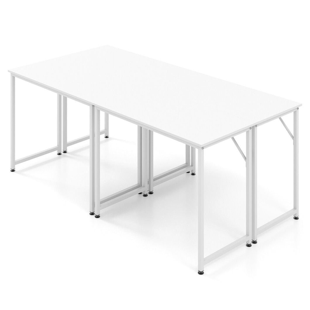 Gymax 3PCS Home Office PC Table Rectangular Meeting Room Table 40''x19.5'' with  Metal Frame