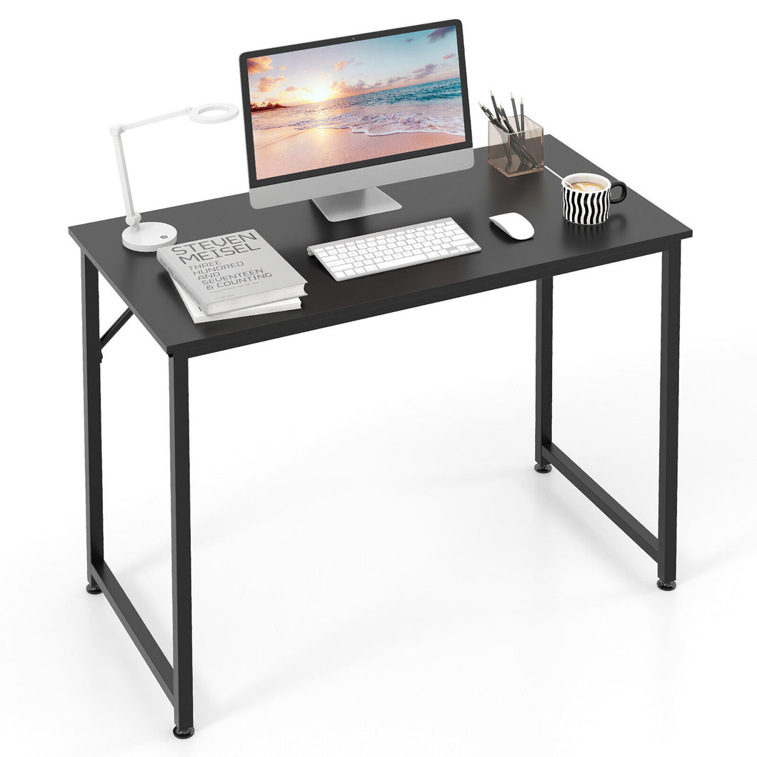 Gymax 40-Inch Small Computer Desk Home Office PC Workstation with  Heavy-duty Metal Frame Black