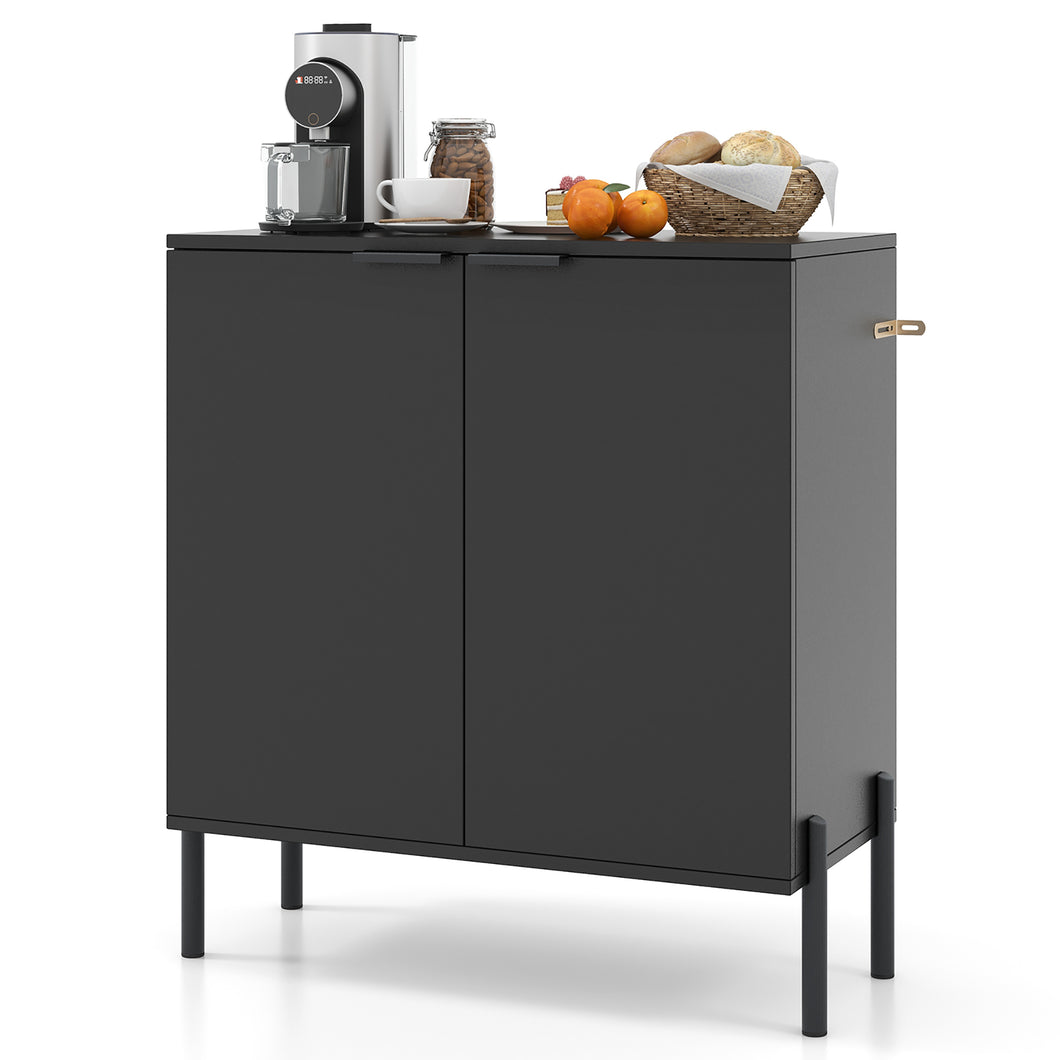 Gymax 2-Door Buffet Cabinet Sideboard Cabinet with  Shelf Metal Legs & Anti-Tipping Kits