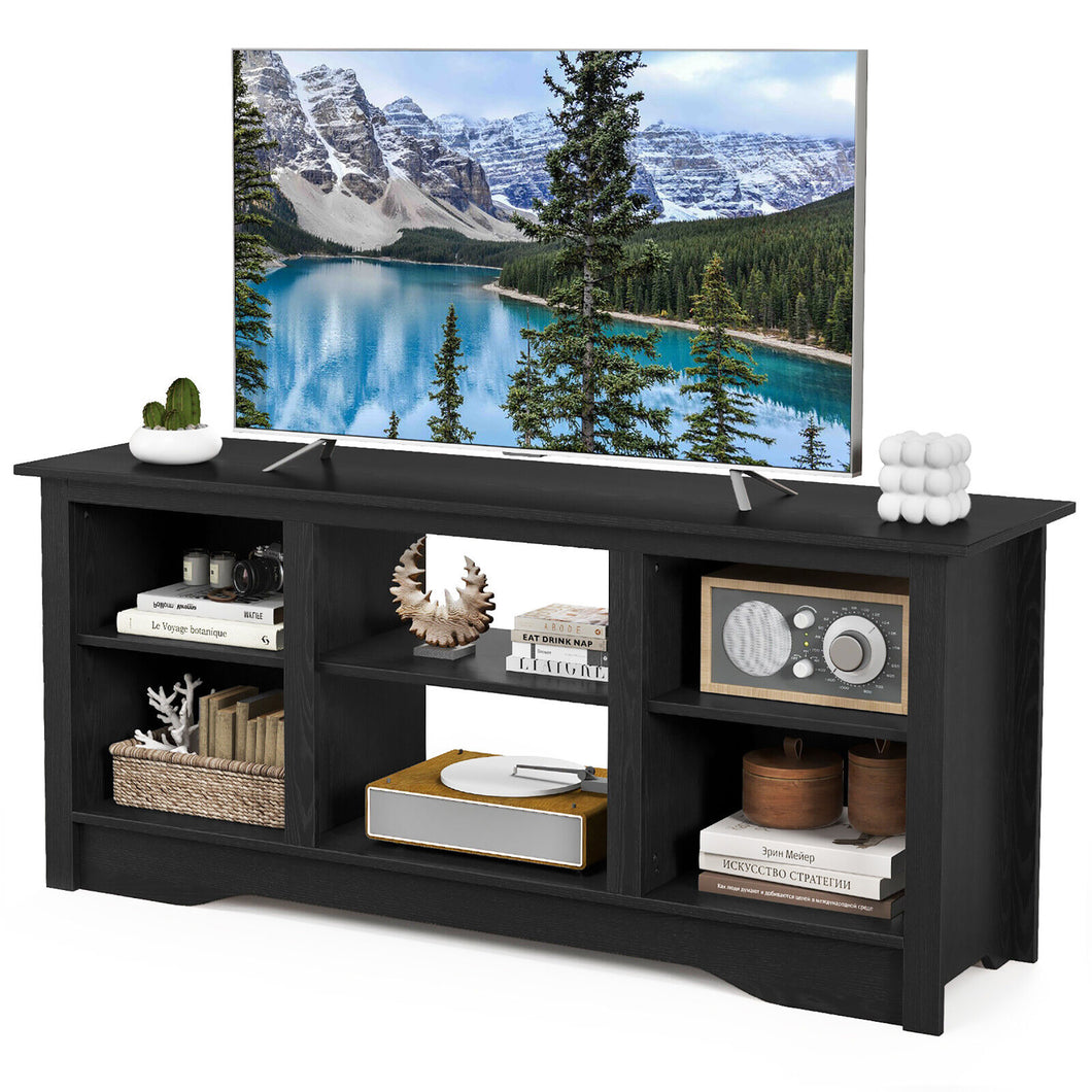 Gymax 58'' TV Stand Entertainment Center w/ 3-Adjustable Shelves for 65'' TV Black