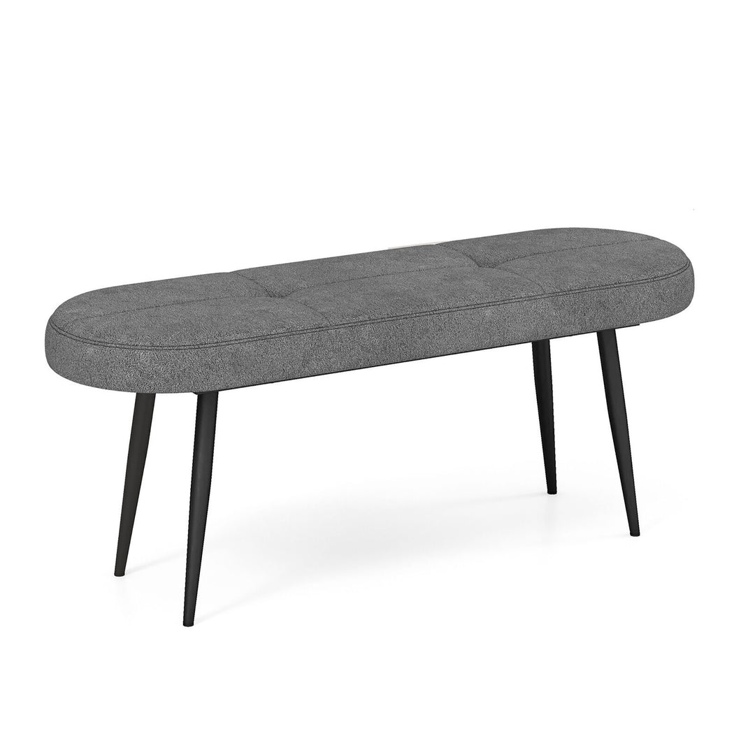 Gymax 47'' Upholstered Entryway Bench w/ Padded Seat & Heavy-duty Metal Frame